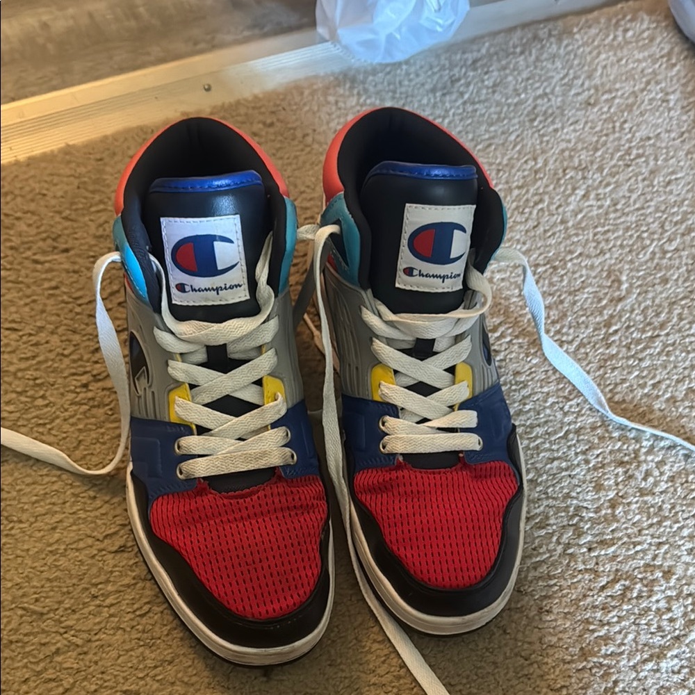 Champion Red and Blue Sneakers Retro Athletic Design